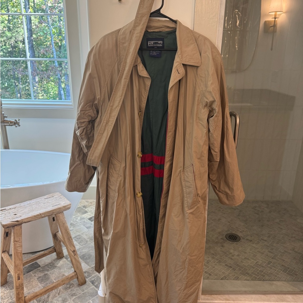 Lands End Beige Trench oversized trench coat